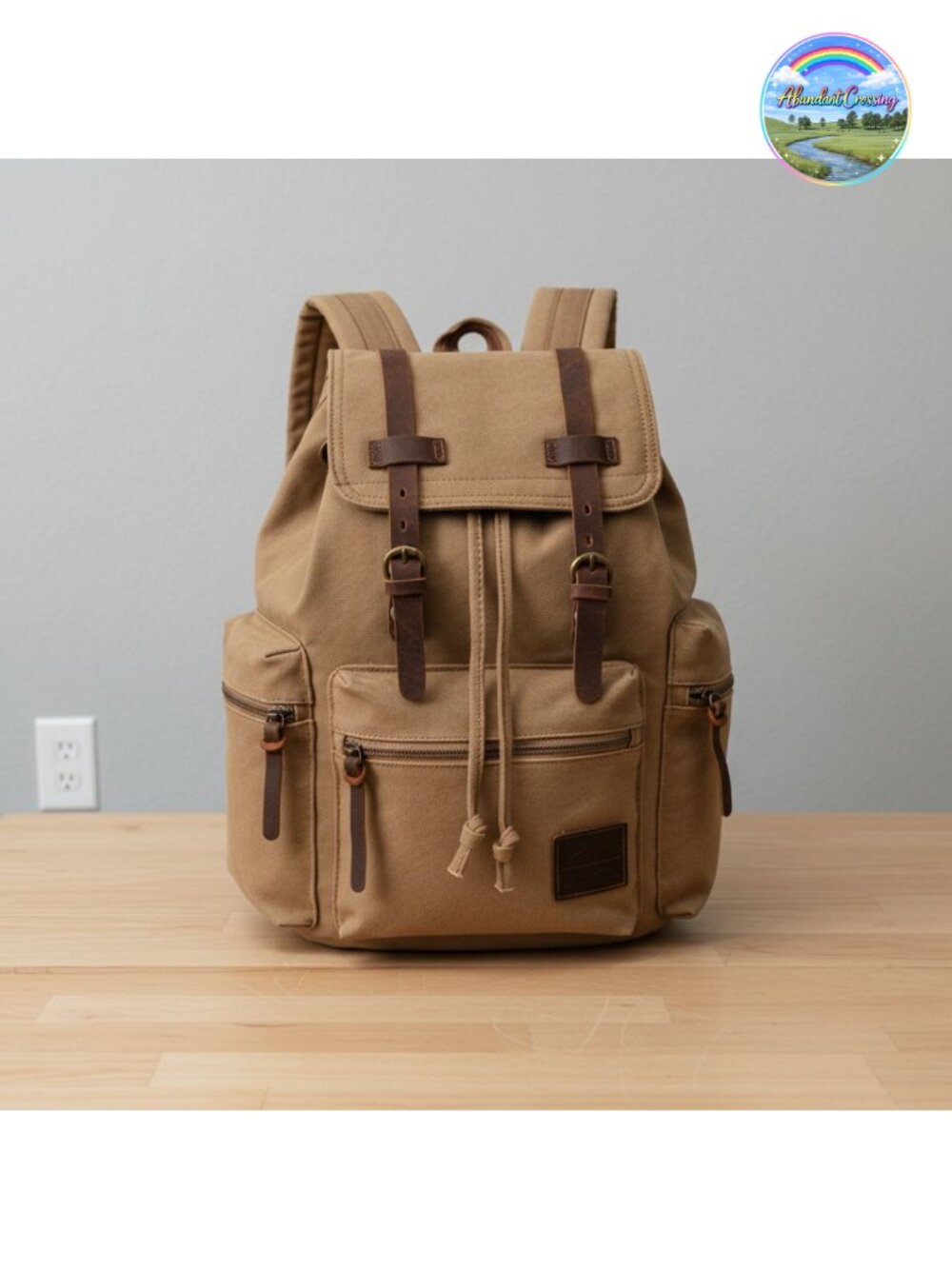 Canvas Vintage Backpack Fits 15" Laptop Travel School Rucksack